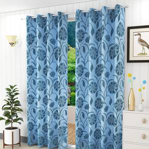 Blue Curtains Design Blue Polyester Door Curtain