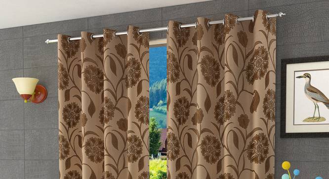 Kaia Door Curtain - Set Of 2 (Gold, 112 x 213 cm  (44" x 84") Curtain Size) by Urban Ladder - Design 1 Half View - 321889
