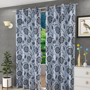 Grey Polyester Window Curtain
