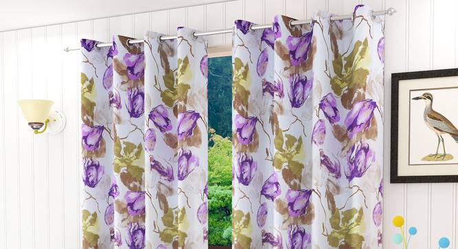 Larmen Window Curtain - Set Of 2 (112 x 152 cm  (44" x 60") Curtain Size) by Urban Ladder - Design 1 Half View - 321944