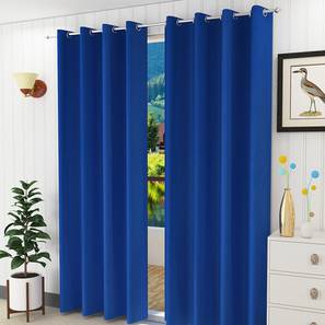 Door Curtains Design Lillian Door Curtain - Set Of 2 (Blue, 112 x 274 cm  (44" x 108") Curtain Size)