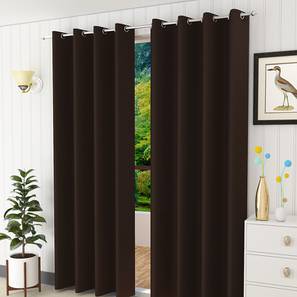 Solid Curtains Design Coffee Polyester Door Curtain