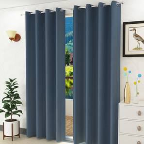 Curtains In Gurgaon Design Lillian Door Curtain - Set Of 2 (Dark Grey, 112 x 213 cm  (44" x 84") Curtain Size)