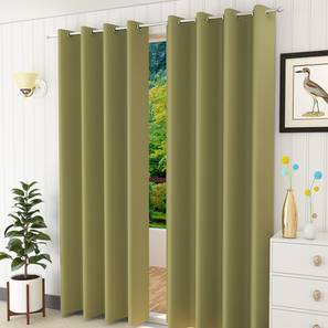Door Curtains Design Lillian Door Curtain - Set Of 2 (Green, 112 x 274 cm  (44" x 108") Curtain Size)