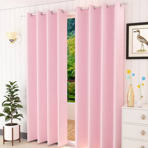 Door Curtains Design Lillian Door Curtain - Set Of 2 (Pink, 112 x 213 cm  (44" x 84") Curtain Size)