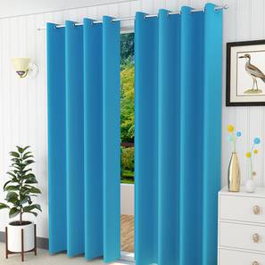 Lillian window curtain set of 2 turquoise blue 5 lp