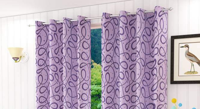Maren Door Curtain - Set Of 2. (Pink, 112 x 213 cm  (44" x 84") Curtain Size) by Urban Ladder - Design 1 Half View - 322169