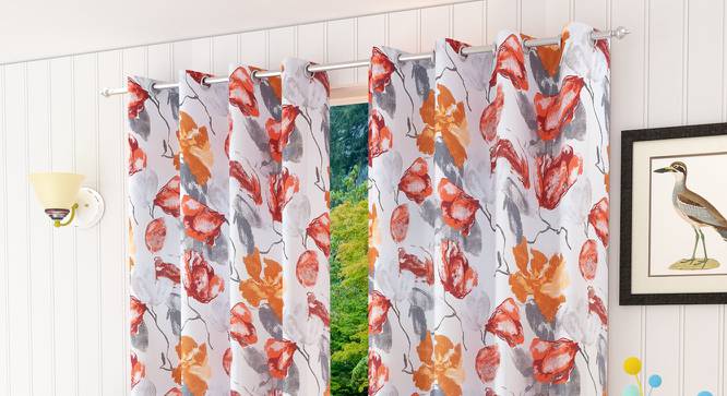 Radiata Door Curtain - Set Of 2 (112 x 274 cm  (44" x 108") Curtain Size) by Urban Ladder - Design 1 Half View - 322257
