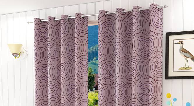 Sage Door Curtain - Set Of 2 (Purple, 112 x 213 cm  (44" x 84") Curtain Size) by Urban Ladder - Design 1 Half View - 322285