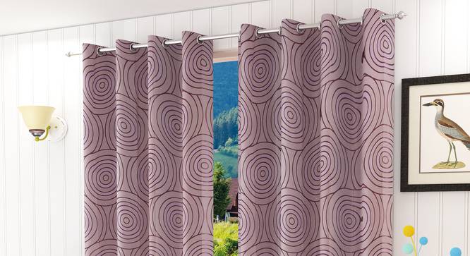 Sage Window Curtain - Set Of 2 (Purple, 112 x 152 cm  (44" x 60") Curtain Size) by Urban Ladder - Design 1 Half View - 322305