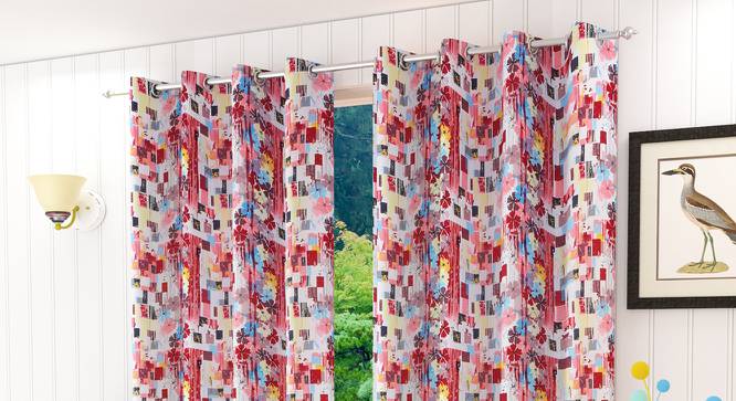 Serinda Window Curtain - Set Of 2 (112 x 152 cm  (44" x 60") Curtain Size) by Urban Ladder - Design 1 Half View - 322323