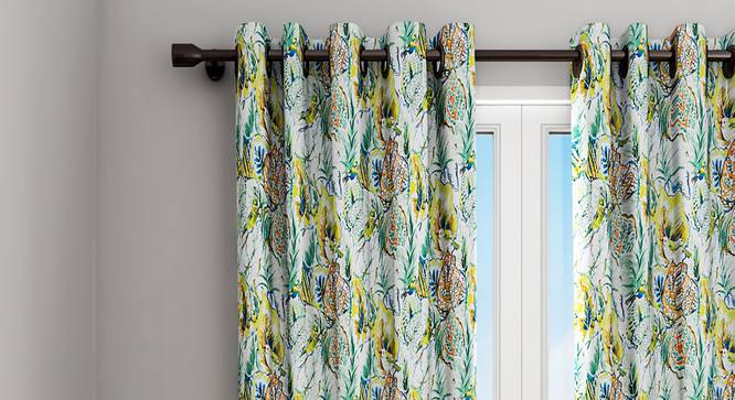 Annie Curtain (Green, 122 x 213 cm(48" x 84") Curtain Size) by Urban Ladder - Design 1 Details - 322346