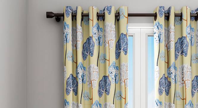 Winona Curtain (Yellow, 122 x 274 cm(48" x 108") Curtain Size) by Urban Ladder - Design 1 Details - 322431