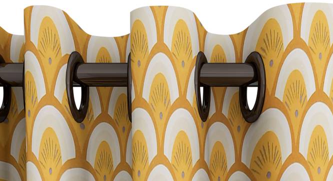 Wynonna Curtain (Yellow, 122 x 274 cm(48" x 108") Curtain Size) by Urban Ladder - Design 1 Top View - 322437