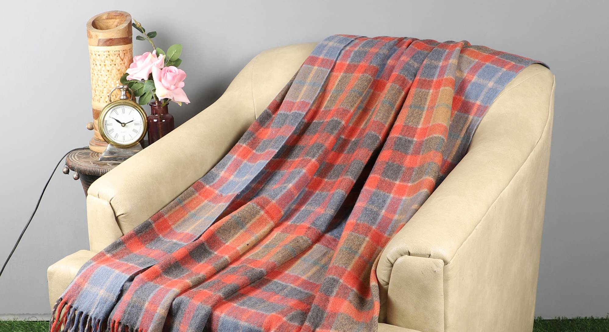 Multi Coloured Wool Throw Urban Ladder