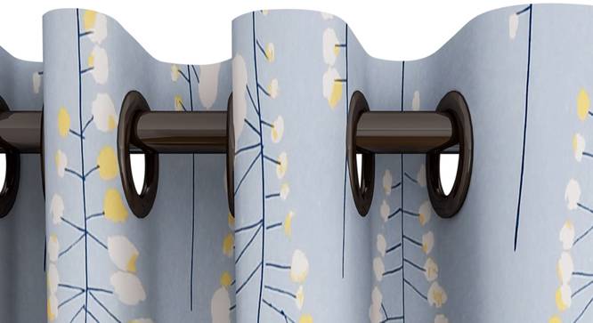 Joao Curtain (Blue, 122 x 274 cm(48" x 108") Curtain Size) by Urban Ladder - Design 1 Top View - 322520