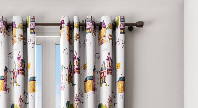 Henrietta Curtain (White, 122 x 274 cm(48" x 108") Curtain Size) by Urban Ladder - Design 1 Details - 322585