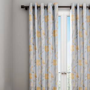 Designer Curtains Design Blue Cotton Door Curtain