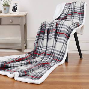 Krystle throw red  light grey  dark grey natural lp