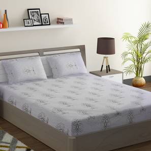Holly bedsheet set beige white double fitted lp