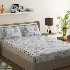Shelly bedsheet set white red double fitted lp