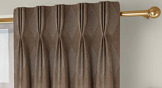 Abetti Door Curtains - Set Of 2 (Brown, 112 x 213 cm  (44" x 84") Curtain Size) by Urban Ladder - Front View Design 1 - 324341