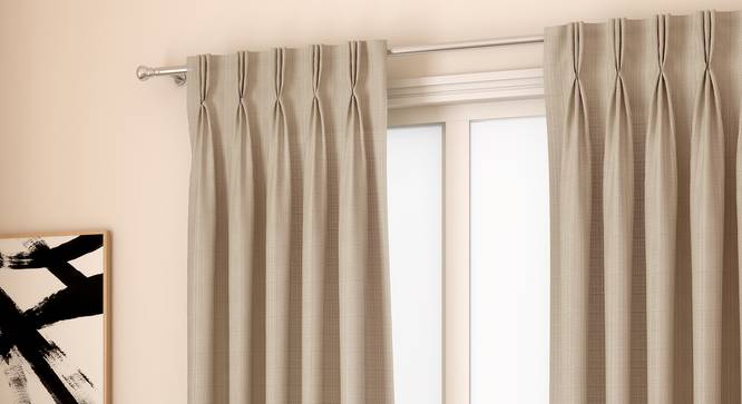 Milano Window Curtains - Set Of 2 (Blue, 112 x 152 cm  (44" x 60") Curtain Size) by Urban Ladder - Design 1 Full View - 324356