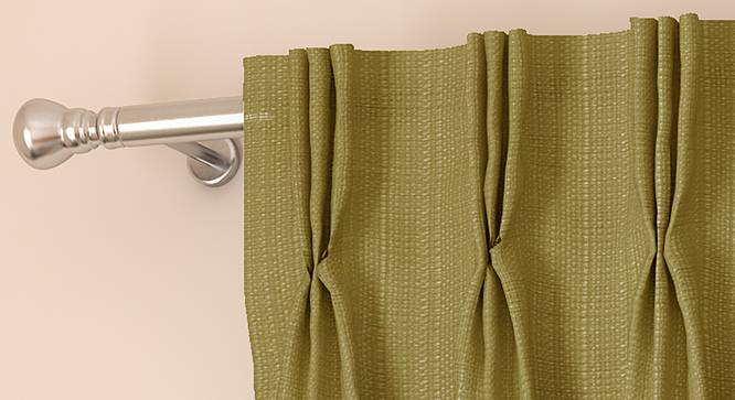Milano Window Curtains - Set Of 2 (Green, 112 x 152 cm  (44" x 60") Curtain Size) by Urban Ladder - Front View Design 1 - 324387