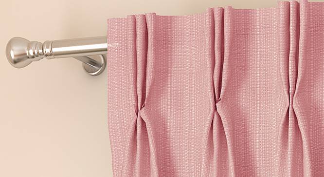 Milano Window Curtains - Set Of 2 (Pink, 112 x 152 cm  (44" x 60") Curtain Size) by Urban Ladder - Front View Design 1 - 324399