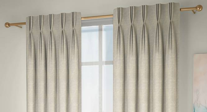 Abetti Door Curtains - Set Of 2 (Cream, 112 x 213 cm  (44" x 84") Curtain Size) by Urban Ladder - Design 1 Full View - 324412