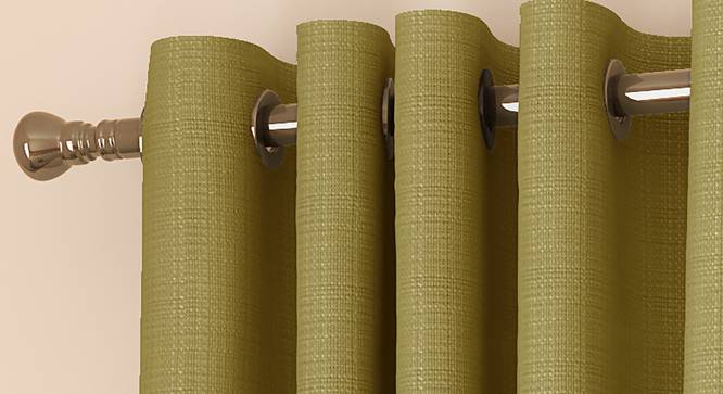 Milano Window Curtains - Set Of 2 (Green, 112 x 152 cm  (44" x 60") Curtain Size) by Urban Ladder - Front View Design 1 - 324461