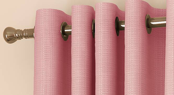 Milano Window Curtains - Set Of 2 (Pink, 112 x 152 cm  (44" x 60") Curtain Size) by Urban Ladder - Front View Design 1 - 324484