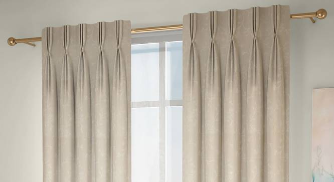 Pazaz Door Curtains - Set Of 2 (Cream, 112 x 213 cm  (44" x 84") Curtain Size) by Urban Ladder - Design 1 Full View - 324501