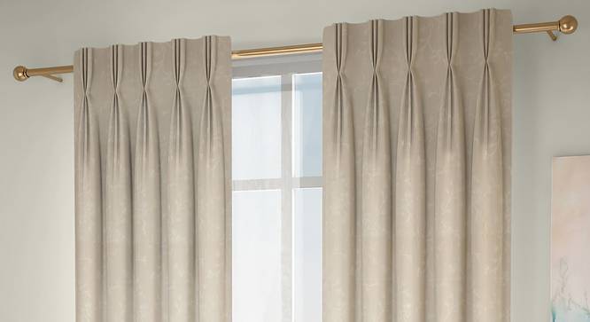 Pazaz Window Curtains - Set Of 2 (Cream, 112 x 152 cm  (44" x 60") Curtain Size) by Urban Ladder - Design 1 Full View - 324513
