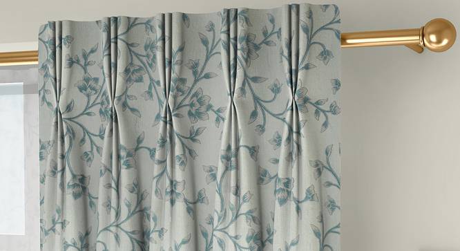Pazaz Window Curtains - Set Of 2 (Turquoise, 112 x 152 cm  (44" x 60") Curtain Size) by Urban Ladder - Front View Design 1 - 324532