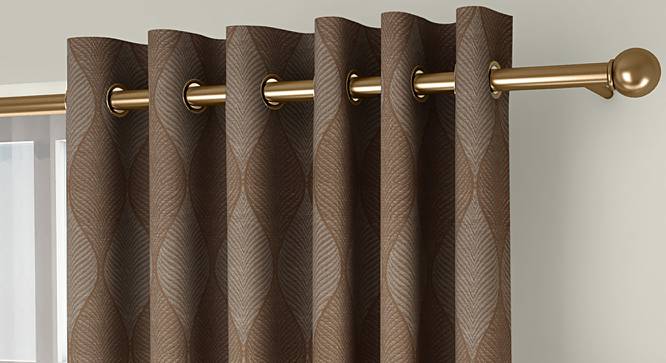 Abetti Door Curtains - Set Of 2 (Brown, 112 x 213 cm  (44" x 84") Curtain Size) by Urban Ladder - Front View Design 1 - 324538