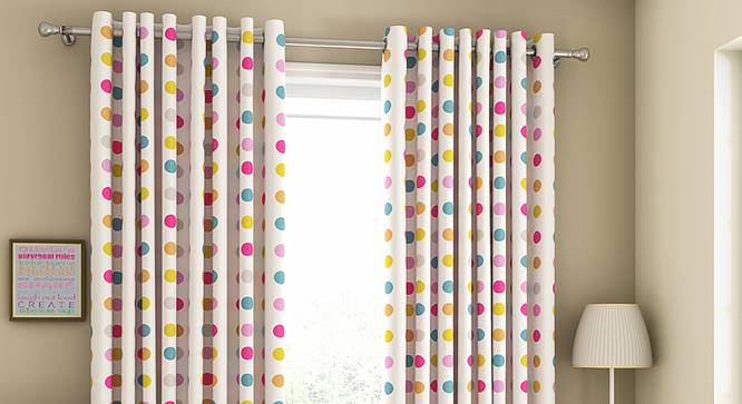 Polka Party Door Curtains - Set Of 2 (112 x 213 cm  (44" x 84") Curtain Size) by Urban Ladder - Design 1 Full View - 324587