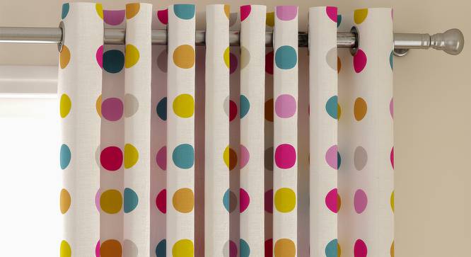Polka Party Door Curtains - Set Of 2 (112 x 213 cm  (44" x 84") Curtain Size) by Urban Ladder - Front View Design 1 - 324588