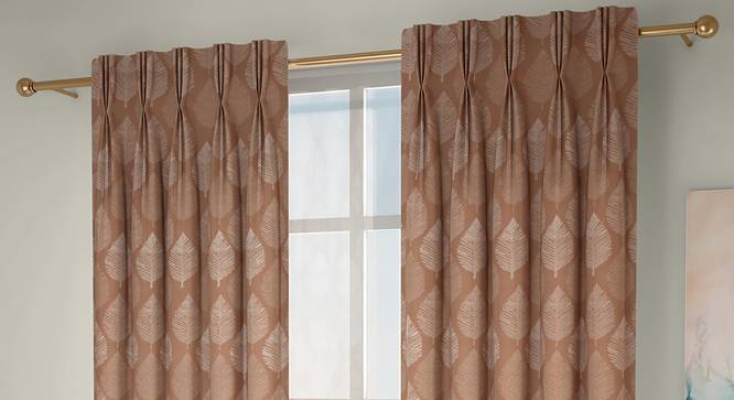 Provencia Door Curtains - Set Of 2 (Brown, 112 x 213 cm  (44" x 84") Curtain Size) by Urban Ladder - Design 1 Full View - 324621
