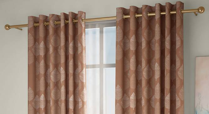 Provencia Door Curtains - Set Of 2 (Brown, 112 x 213 cm  (44" x 84") Curtain Size) by Urban Ladder - Design 1 Full View - 324657