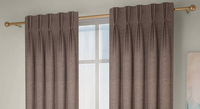 Windermere Blackout Door Curtains - Set Of 2 (Beige, 112 x 213 cm  (44" x 84") Curtain Size) by Urban Ladder - Design 1 Full View - 324693
