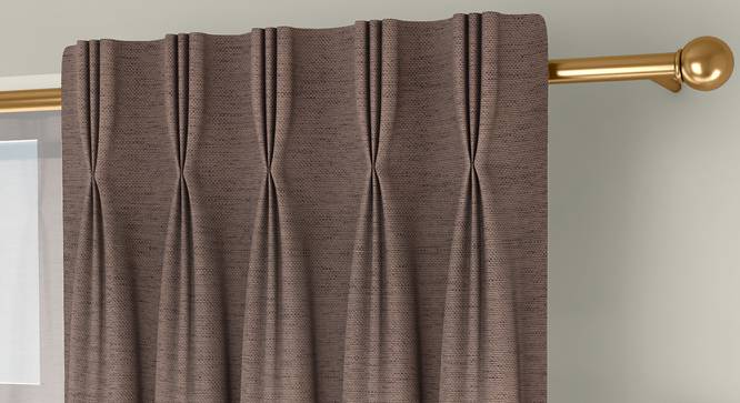 Windermere Blackout Window Curtains - Set Of 2 (Beige, 112 x 152 cm  (44" x 60") Curtain Size) by Urban Ladder - Front View Design 1 - 324706