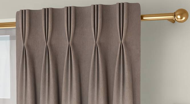 Amber Blackout Door Curtains - Set Of 2 (Beige, 112 x 213 cm  (44" x 84") Curtain Size) by Urban Ladder - Front View Design 1 - 324712