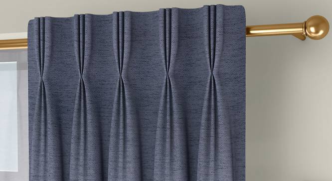 Windermere Blackout Window Curtains - Set Of 2 (Blue, 112 x 152 cm  (44" x 60") Curtain Size) by Urban Ladder - Front View Design 1 - 324740