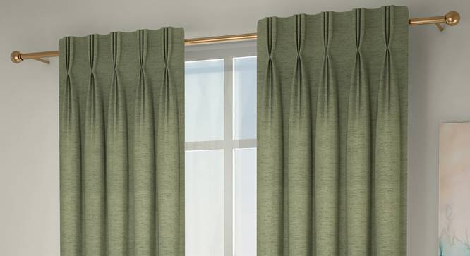 Windermere Blackout Door Curtains - Set Of 2 (Green, 112 x 213 cm  (44" x 84") Curtain Size) by Urban Ladder - Design 1 Full View - 324745
