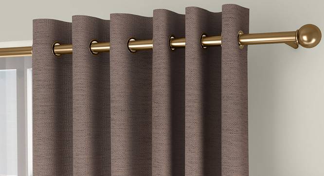 Windermere Blackout Window Curtains - Set Of 2 (Beige, 112 x 152 cm  (44" x 60") Curtain Size) by Urban Ladder - Front View Design 1 - 324776