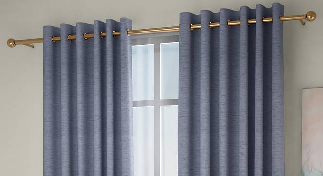 Windermere Blackout Door Curtains - Set Of 2 (Blue, 112 x 213 cm  (44" x 84") Curtain Size) by Urban Ladder - Design 1 Full View - 324797