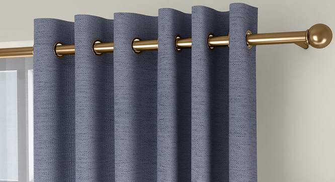 Windermere Blackout Door Curtains - Set Of 2 (Blue, 112 x 213 cm  (44" x 84") Curtain Size) by Urban Ladder - Front View Design 1 - 324798