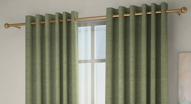 Windermere Blackout Door Curtains - Set Of 2 (Green, 112 x 213 cm  (44" x 84") Curtain Size) by Urban Ladder - Design 1 Full View - 324815
