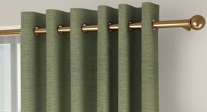 Windermere Blackout Window Curtains - Set Of 2 (Green, 112 x 152 cm  (44" x 60") Curtain Size) by Urban Ladder - Front View Design 1 - 324828